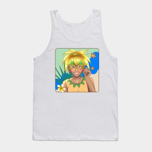 Tropical Pineapple Girl Summer Tank Top